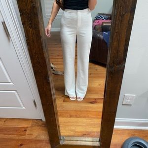 White wide leg trousers